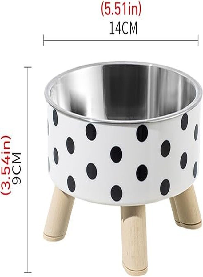 BLURISM Polka dot Print Durable Stainless Steel Pet Bowl, Anti Slip, Easy to Clean, Perfect for Dog Cat Food and Water Feeding Supply - Image 5